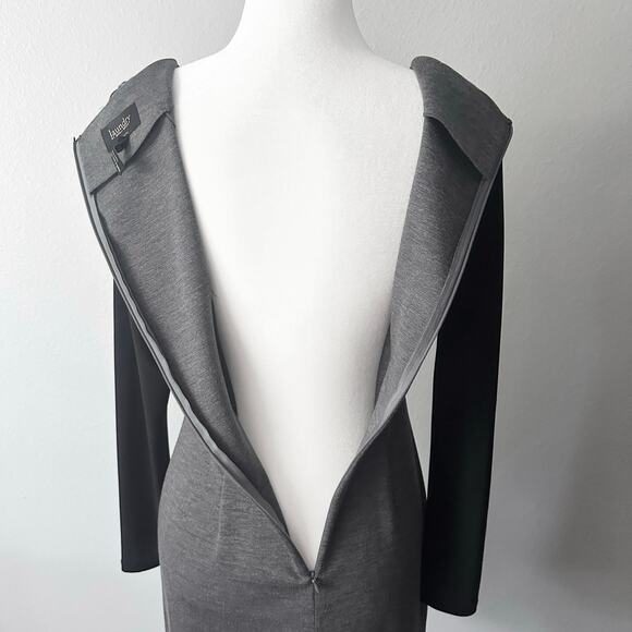 Laundry‎ by Shelli Segal Long Sleeve Moto Mini Dress Women's Size 6 gray black - Picture 7 of 14